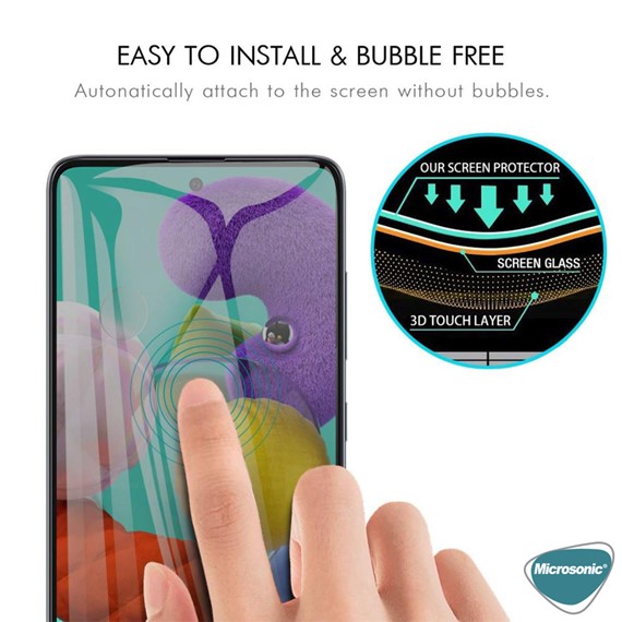 Microsonic Samsung Galaxy A71 Privacy 5D Gizlilik Filtreli Cam Ekran Koruyucu Siyah 3