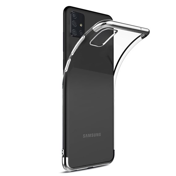 Microsonic Samsung Galaxy A71 Kılıf Skyfall Transparent Clear Gümüş 2