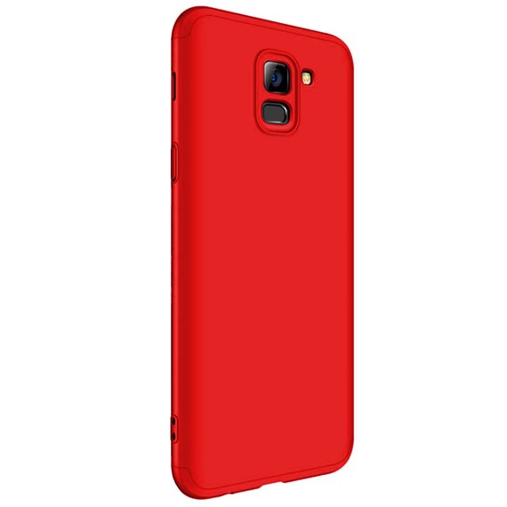Microsonic Samsung Galaxy A8 2018 Kılıf Double Dip 360 Protective Kırmızı 2