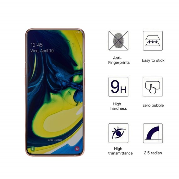 Microsonic Samsung Galaxy A80 Privacy 5D Gizlilik Filtreli Cam Ekran Koruyucu Siyah 4