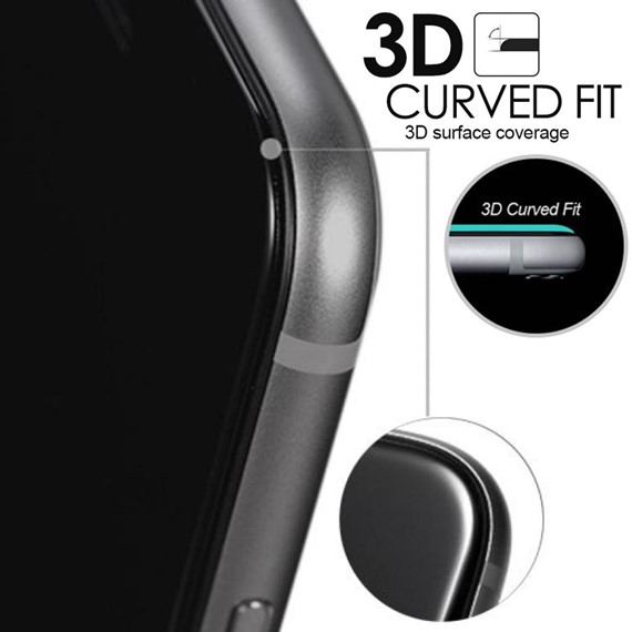 Microsonic Samsung Galaxy A8s Tam Kaplayan Temperli Cam Ekran koruyucu Siyah 3
