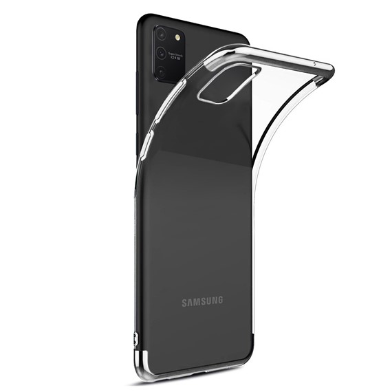 Microsonic Samsung Galaxy A91 Kılıf Skyfall Transparent Clear Gümüş 2