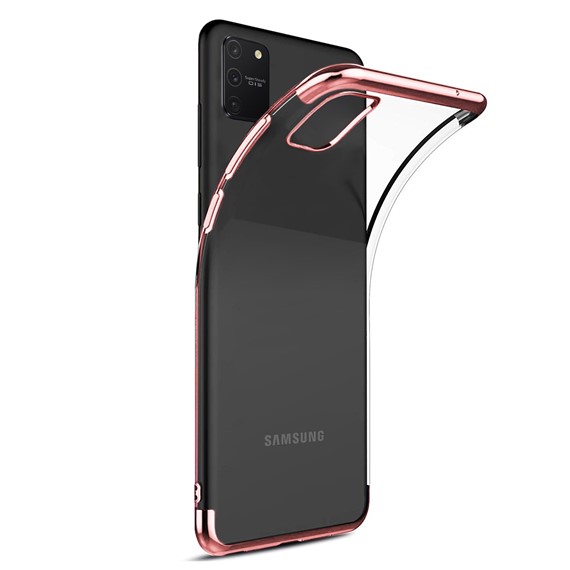 Microsonic Samsung Galaxy A91 Kılıf Skyfall Transparent Clear Rose Gold 2