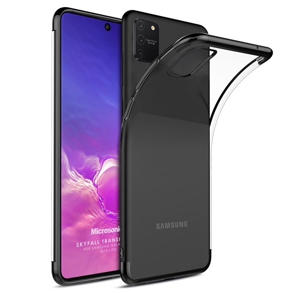 Microsonic Samsung Galaxy A91 Kılıf Skyfall Transparent Clear Siyah 1