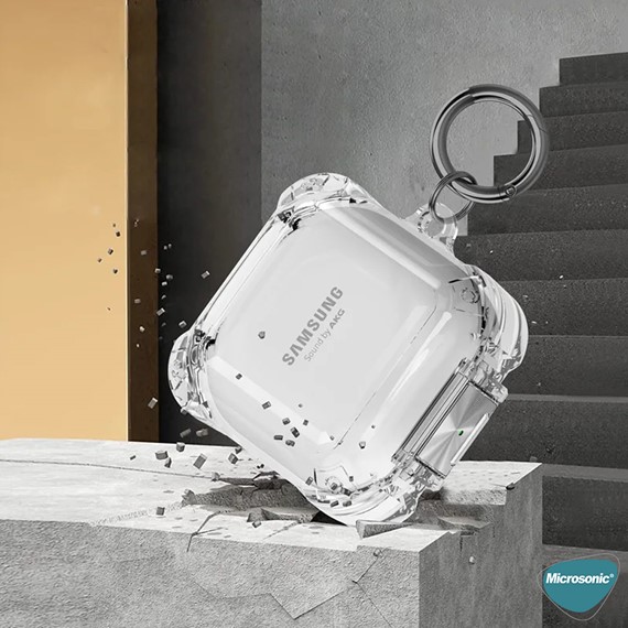 Microsonic Samsung Galaxy Buds Live Kılıf Safety Lock Protection Şeffaf 5