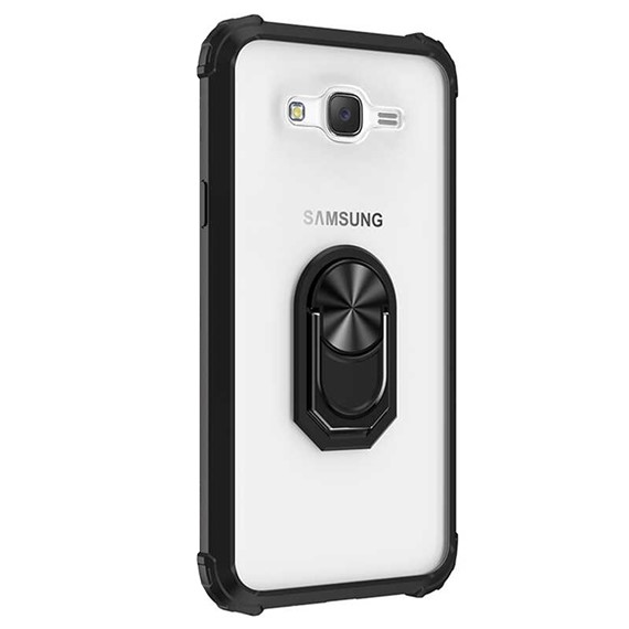 Microsonic Samsung Galaxy J7 Core Kılıf Grande Clear Ring Holder Siyah 2