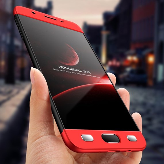 Microsonic Samsung Galaxy J7 Prime Kılıf Double Dip 360 Protective Kırmızı 5