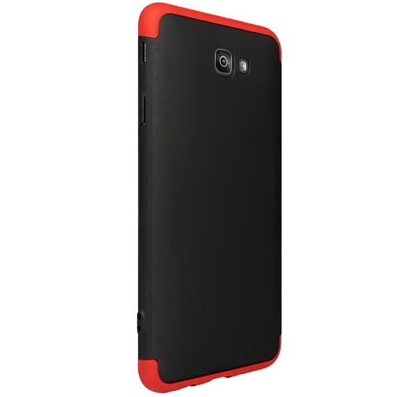 Microsonic Samsung Galaxy J7 Prime Kılıf Double Dip 360 Protective Siyah Kırmızı 2