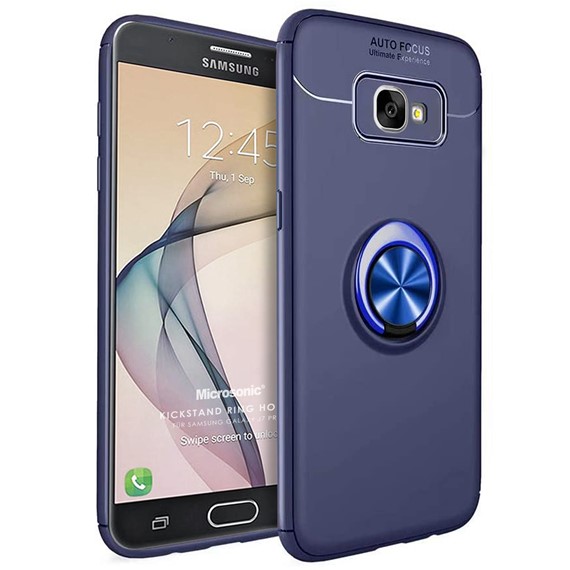 Microsonic Samsung Galaxy J7 Prime 2 Kılıf Kickstand Ring Holder Lacivert 1