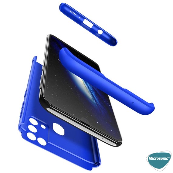 Microsonic Samsung Galaxy M31 Kılıf Double Dip 360 Protective Mavi 3