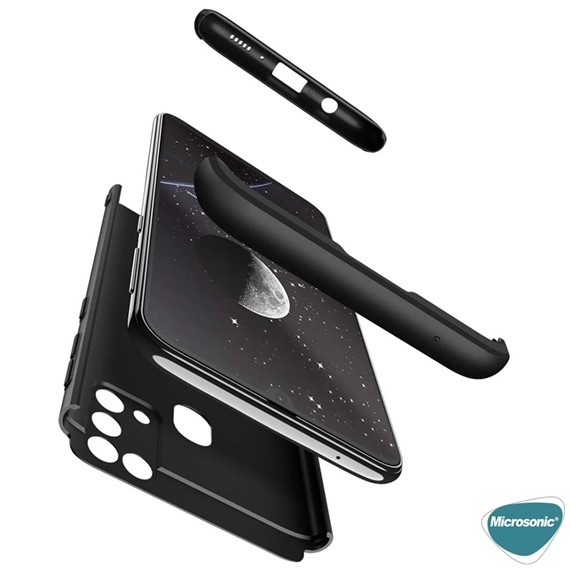 Microsonic Samsung Galaxy M31 Kılıf Double Dip 360 Protective Siyah 3