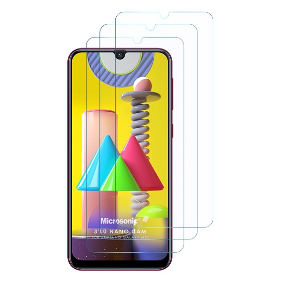 Microsonic Samsung Galaxy M31 Ekran Koruyucu Nano Cam 3 lü Paket 2