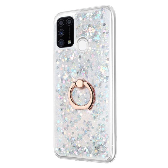 Microsonic Samsung Galaxy M31 Kılıf Glitter Liquid Holder Gümüş 2