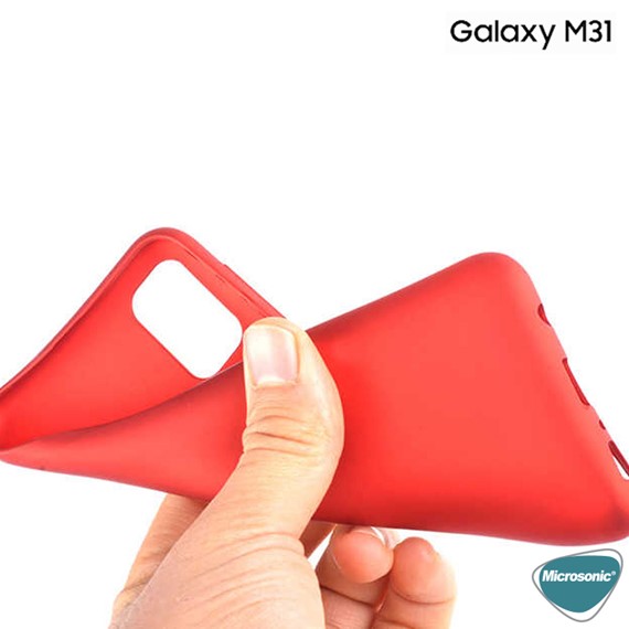 Microsonic Matte Silicone Samsung Galaxy M31 Kılıf Mavi 3