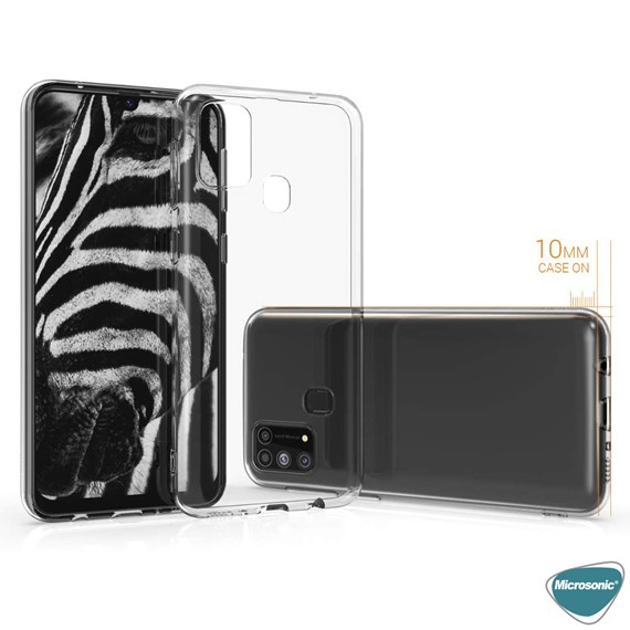 Microsonic Samsung Galaxy M31 Kılıf Transparent Soft Beyaz 3