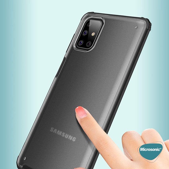 Microsonic Samsung Galaxy M51 Kılıf Frosted Frame Siyah 4
