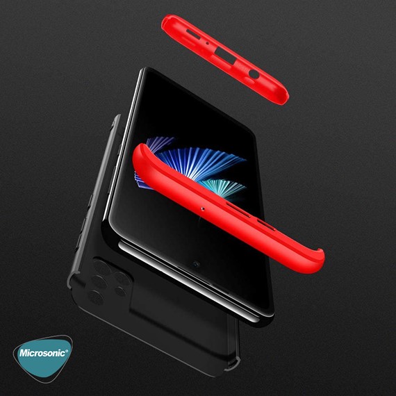 Microsonic Samsung Galaxy M51 Kılıf Double Dip 360 Protective Kırmızı 3