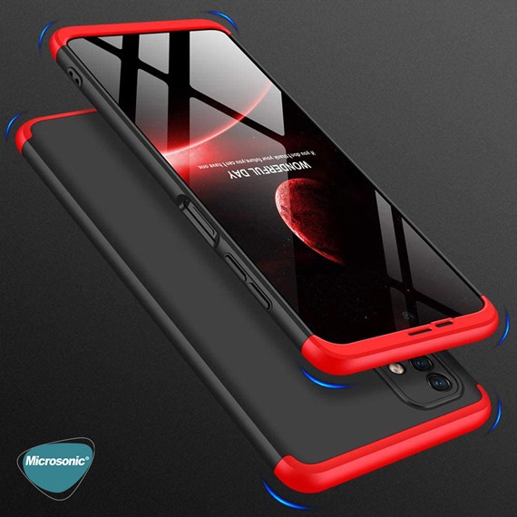 Microsonic Samsung Galaxy M51 Kılıf Double Dip 360 Protective Kırmızı 4
