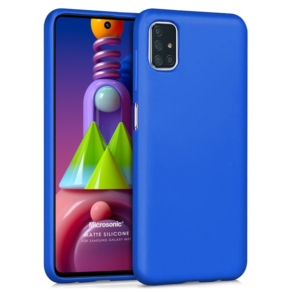 Microsonic Matte Silicone Samsung Galaxy M51 Kılıf Mavi 1