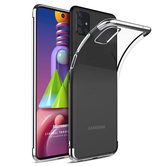 Microsonic Samsung Galaxy M51 Kılıf Skyfall Transparent Clear Gümüş 1
