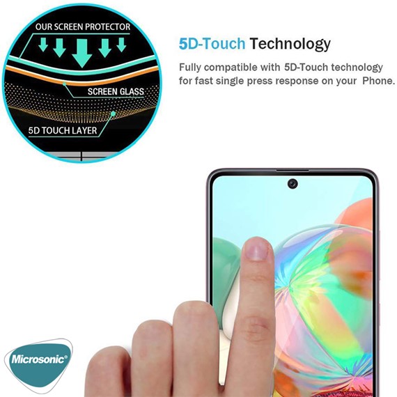 Microsonic Samsung Galaxy M51 Tam Kaplayan Temperli Cam Ekran Koruyucu Siyah 4