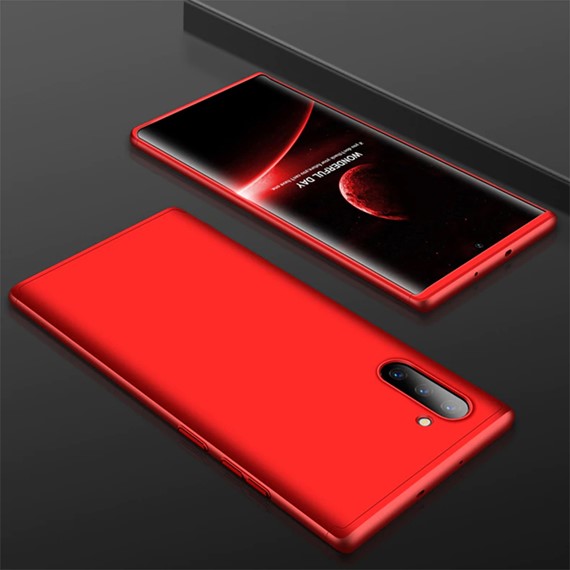 Microsonic Samsung Galaxy Note 10 Kılıf Double Dip 360 Protective Kırmızı 3