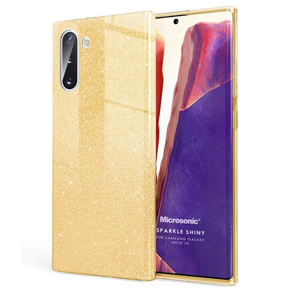 Microsonic Samsung Galaxy Note 10 Kılıf Sparkle Shiny Gold 1
