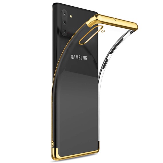 Microsonic Samsung Galaxy Note 10 Kılıf Skyfall Transparent Clear Gold 2
