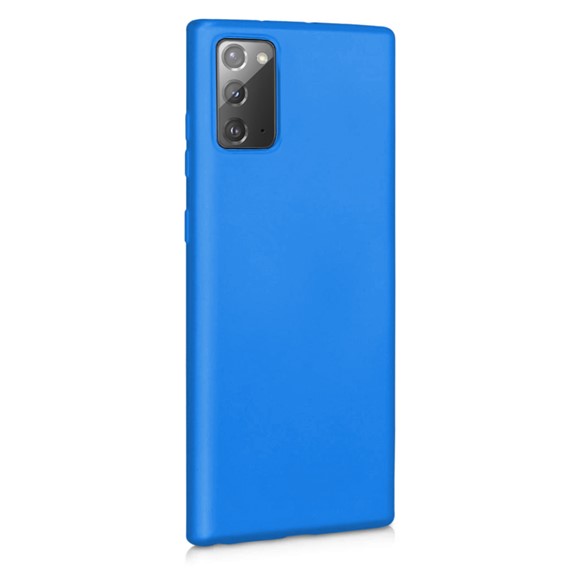 Microsonic Matte Silicone Samsung Galaxy Note 20 Kılıf Mavi 2
