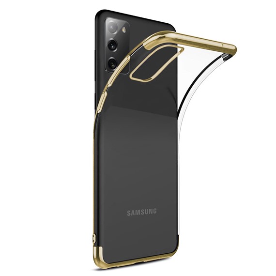 Microsonic Samsung Galaxy Note 20 Kılıf Skyfall Transparent Clear Gold 2