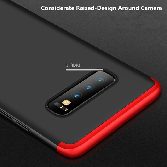 Microsonic Samsung Galaxy S10 Kılıf Double Dip 360 Protective Siyah Kırmızı 4