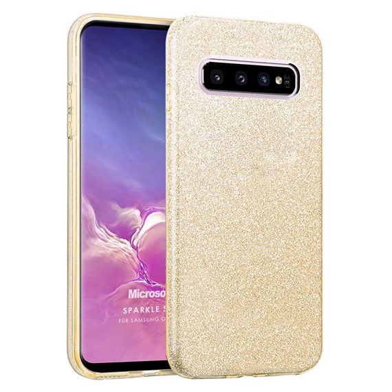 Microsonic Samsung Galaxy S10 Kılıf Sparkle Shiny Gold 1