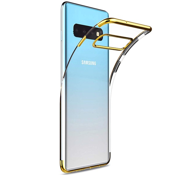Microsonic Samsung Galaxy S10 Plus Kılıf Skyfall Transparent Clear Gold 2