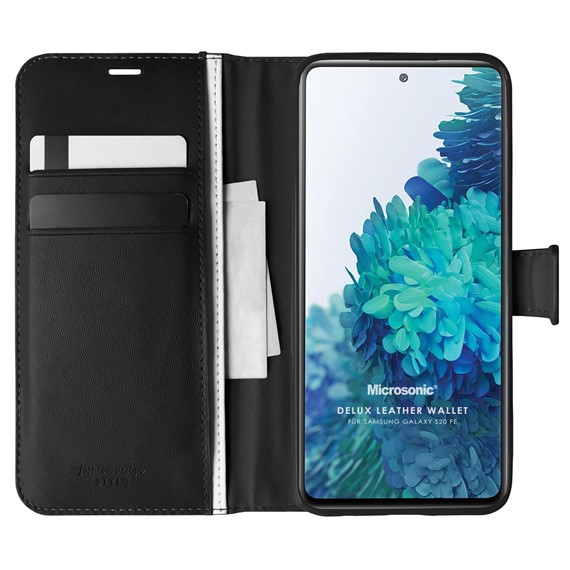 Microsonic Samsung Galaxy S20 FE Kılıf Delux Leather Wallet Siyah 1