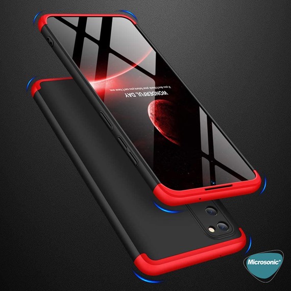 Microsonic Samsung Galaxy S20 FE Kılıf Double Dip 360 Protective Siyah Kırmızı 6