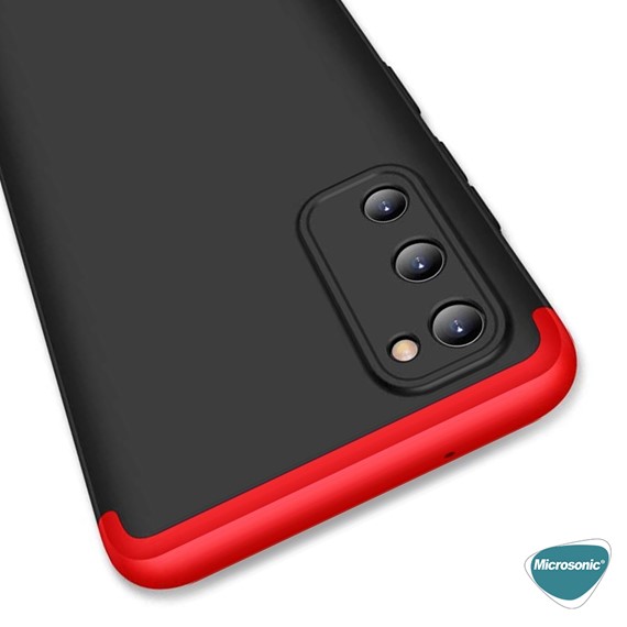 Microsonic Samsung Galaxy S20 FE Kılıf Double Dip 360 Protective Siyah Kırmızı 8