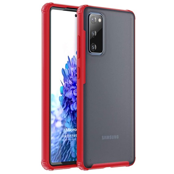Microsonic Samsung Galaxy S20 FE Kılıf Frosted Frame Kırmızı 1