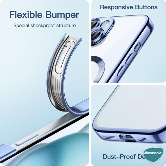 Microsonic Apple iPhone 12 Kılıf MagSafe Luxury Electroplate Gümüş 5