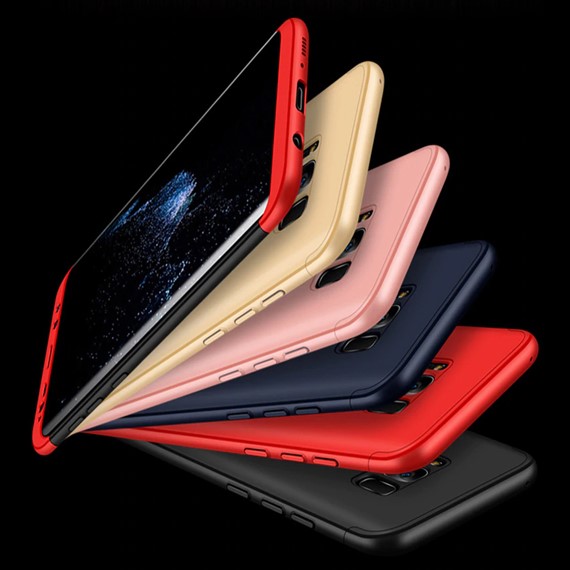 Microsonic Samsung Galaxy S8 Plus Kılıf Double Dip 360 Protective Siyah Kırmızı 5