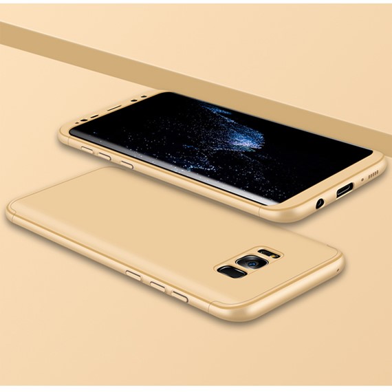 Microsonic Samsung Galaxy S8 Plus Kılıf Double Dip 360 Protective Gold 3
