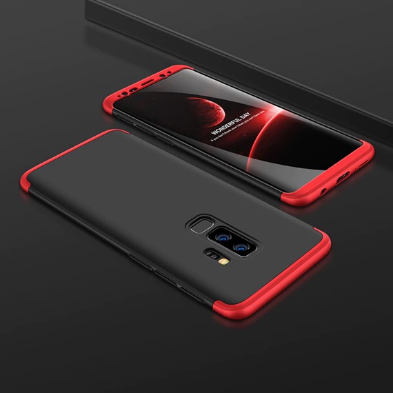Microsonic Samsung Galaxy S9 Plus Kılıf Double Dip 360 Protective Siyah Kırmızı 3