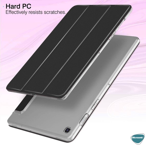 Microsonic Samsung Galaxy Tab A7 T500 Kılıf Slim Translucent Back Smart Cover Mavi 4