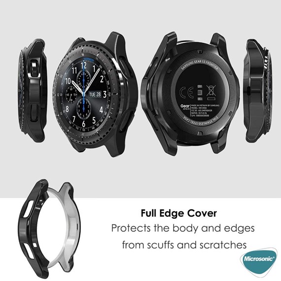 Microsonic Samsung Galaxy Watch 4 Classic 46mm Kılıf 360 Full Round Soft Silicone Siyah 4