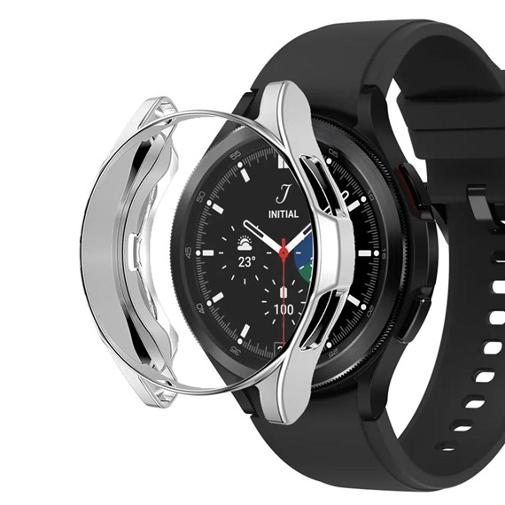 Microsonic Samsung Galaxy Watch 5 Pro 45mm Kılıf 360 Full Round Soft Silicone Gümüş 1