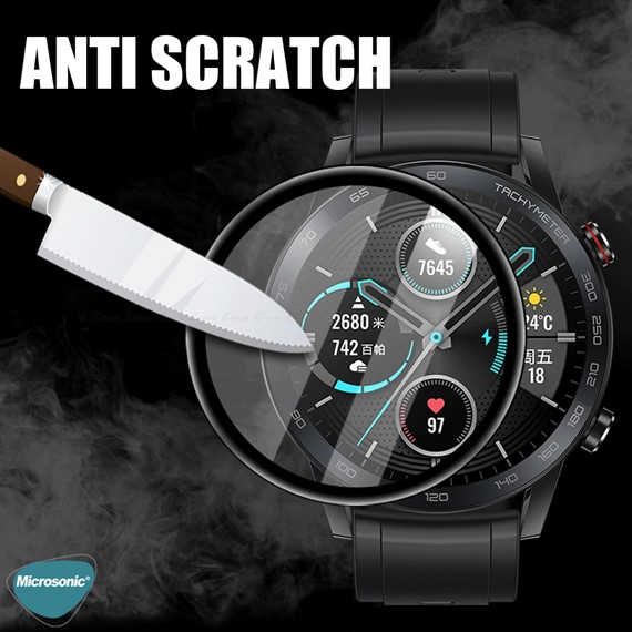 Microsonic Samsung Galaxy Watch Active 2 44mm Tam Kaplayan Temperli Cam Full Ekran Koruyucu Siyah 4
