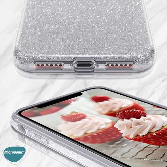 Microsonic Samsung Galaxy M31 Kılıf Sparkle Shiny Gümüş 5