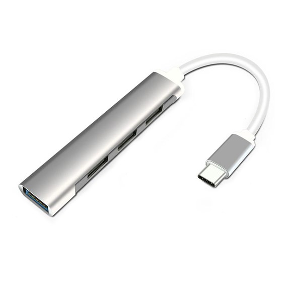 Microsonic Type-C to USB Hub 4 Port Female USB Type-C Dönüştürücü Adaptör Kablo Gri 1