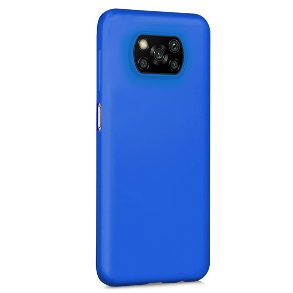 Microsonic Matte Silicone Xiaomi Poco X3 NFC Kılıf Mavi 2