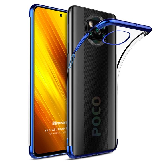 Microsonic Xiaomi Poco X3 NFC Kılıf Skyfall Transparent Clear Mavi 1