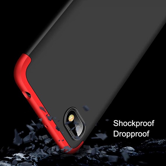 Microsonic Xiaomi Redmi 6A Kılıf Double Dip 360 Protective Siyah Kırmızı 3